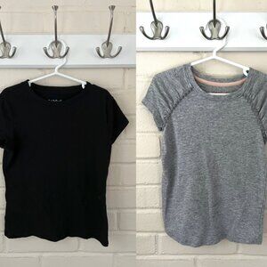 2 Pack Cat & Jack Short Sleeve Black and Gray Tees | XS 4/5